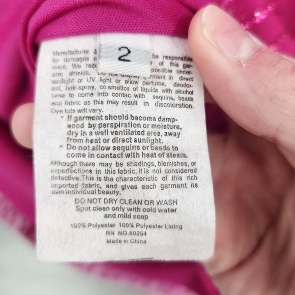 Alyce Paris Pink Feathered and Beaded Dress‎ 2 - Picture 2 of 4